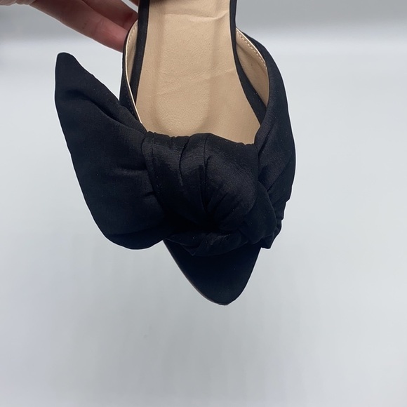 Lina Gomez - Black Fabric Open Toe Knot Bow Sandal Size 36 - Picture 4 of 14